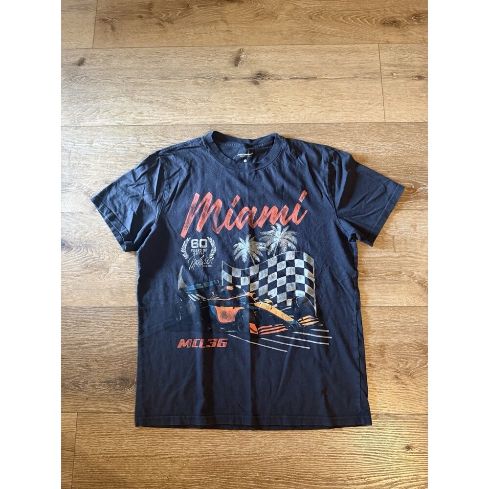 McLaren Formula 1 Racing Team T-Shirt Size Medium Miami Graphic Black